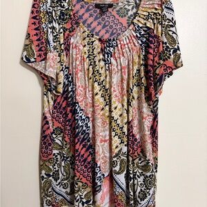 Style & Co. Pink and Yellow Paisley Blouse